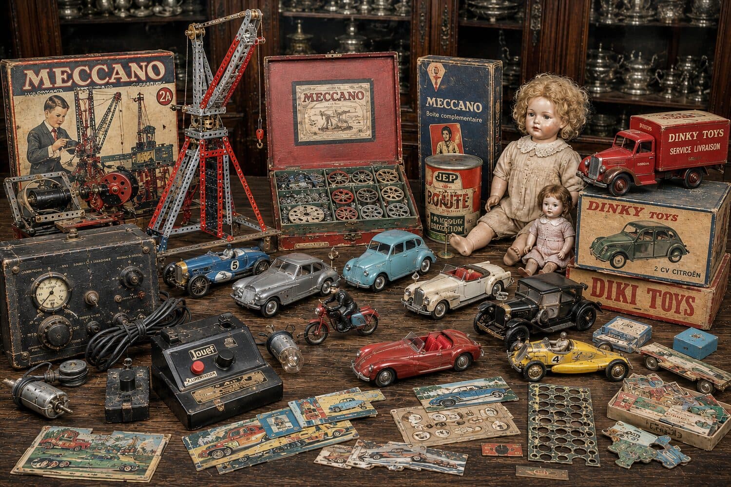 Jouets anciens — Trains, poupées, automates