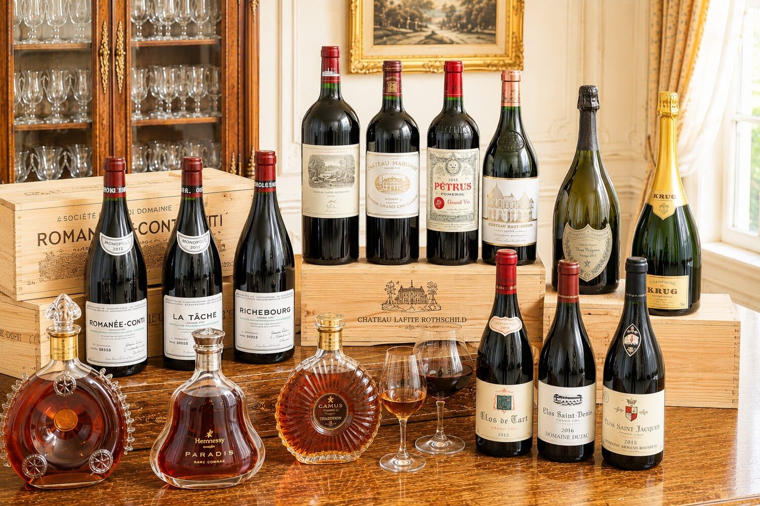 Vins & Spiritueux — Grands crus, eaux-de-vie, caves complètes
